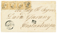 324 RHODES : 1866 10c(n°21)x4 Obl. GC 5094 + RHODES TURQUIE Sur Lettre Pour CONSTANTINOPLE. Léger Pli Sur 1 Timbre. Comb - Andere & Zonder Classificatie