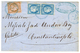 327 1871 CERES 10c + 25c(x2) Obl. SALONIQUE TURQUIE D'EUROPE Bleu Sur Lettre Pour CONSTANTINOPLE. TB. - Other & Unclassified