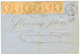 334 "Petit Chiffre De SAMSOUN" : 1862 10c(n°13)x3 + 40c(n°16)x3 Obl. PC 4013 + SAMSOUN TURQ. D' ASIE Sur Lettre En Tripl - Autres & Non Classés