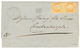 335 "SAMSOUN" : 1872 40c(n°38)x2 Obl. GC 5096 + SAMSOUN TURQ. D'ASIE Sur Lettre Pour CONSTANTINOPLE. Cote 1000€. TTB. - Altri & Non Classificati