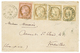 345 YOKOHAMA : 1876 10c + 30c(x3) Obl. YOKOHAMA Bau FRANCAIS Sur Enveloppour La FRANCE. Superbe. - Autres & Non Classés