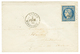 483 1853 25c CERES(n°4) Obl. PC 1896 + Cachet ALGER MARSEILLE Sur Enveloppe Pour La FRANCE. RARE. TTB. - Altri & Non Classificati