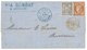 596 1880 CG 10c CERES + 15c SAGE GRIS (rare) Obl. INDE CHANDERNAGOR Sur Lettre Pour BORDEAUX. Superbe. - Sonstige & Ohne Zuordnung
