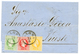 746 VALONA - ALBANIA : 1875 2 Soldi + 3 Soldi + 5 Soldi Canc. VALONA On Entire Letter To TRIESTE. FERCHENBAUER Certifica - Oriente Austriaco