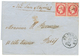 756 DANISH WEST INDIES - FRENCH Mail : 1865 FRANCE 80c(x2) Canc. ANCHOR + Danish Cachet ST THOMAS On Cover (double Rate) - Danimarca (Antille)