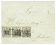 868 LOMBARDO-VENETIA : 1850 10c Strip Of 3 Canc. BRESCIA On Cover To MILANO. AVI Certificate(2010). Vf. - Non Classés