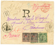 1128 1900 CHINA 10c(x2) Canc. CHINKIANG + French P.O CHINA 25c(x2) Canc. SHANGHAI CHINE On REGISTERED Envelope To FRANCE - Autres & Non Classés