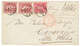 1144 1881 CHILE 5c(x3) Canc. COPIAPO + Red Cds PANAMA-UNION PAQ.F A N°1 On Envelope To ITALIA. Superb. - Chili