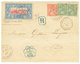 1162 1895 ETHIOPIA 1/4g(x2) + 1/2g Canc. HARAR + SOMALI COAST 50c Canc. DJIBOUTI On REGISTERED Envelope To FRANCE. Verso - Ethiopia