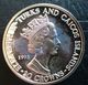 Turks And Caicos Islands 20 CROWNS 1997 SILVER PROOF "40th Anniversary Of Coronation" Free Shipping Via Registered - Turks & Caicos (Inseln)
