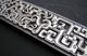 Old Handwork China Tibet Silver Carving Dragon & Calligraphy Paperweight - Presse-papier