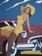 BERTHET - SERIGRAPHIE COULEURS "PIN-UP & CARS" - FEST. BD AUTOWORLD BRUXELLES - Sérigraphies & Lithographies