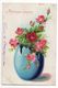 Joyeuses Pâques --1907-- Vase De Fleurs En Forme D'oeuf (  Fleurs , Roses )--cachets -timbres-cachet 223-carte Belge - Pâques