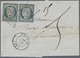 Br Frankreich: 1849/1852, CERES, Group Of Twelve Entires Bearing Frankings 20c. Black And 25c. Blue, Sh - Oblitérés