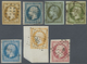 O/Br Frankreich: 1852/1862, NAPOLEON, Group Of Seven Stamps And Four Covers, All Stamps Showing EXTRAORDI - Oblitérés