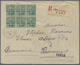 Delcampe - Br Frankreich: 1900/1960, Absolutely Awesome Collection Of Blocks Of Four On Entires Bearing 450 Envelo - Oblitérés