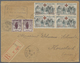 Delcampe - Br Frankreich: 1900/1960, Absolutely Awesome Collection Of Blocks Of Four On Entires Bearing 450 Envelo - Oblitérés