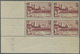 **/* Frankreich: 1938, Freimarke 3 Fr. 'Avignon' Bestand Mit 38 Viererblocks Aus Der Linken Unteren Bogen - Oblitérés