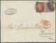 Br Großbritannien: 1861/1869, Lot Of Three Entires To Italy, E.g. 1856 6d. Lilac, 1856 1s. Green Two Co - Autres & Non Classés