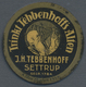 Thematik: Alkohol / Alcohol: 1921 (ca.), Dt. Reich. Kapselgeld 5 Pf Ziffer Mit Reklame "Trinkt Tebbe - Wein & Alkohol