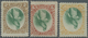 * Thematik: Tiere-Vögel / Animals-birds: 1881, Guatemala. Three Values "Quetzal" With Inverted Center - Other & Unclassified