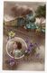 Souvenir   ??????   ---Train ,locomotive --médaillon Enfant Fillette Avec Fleurs (violettes,marguerites) - Autres & Non Classés