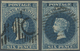 O Südaustralien: 1855, QV Chalon Head 6d. Deep Blue With Large Star Wmk. Two Singles With Good To Wide - Brieven En Documenten