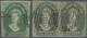 O Tasmanien: 1857/1860, QV 2d. Dull Emerald-green Single And 2d. Slate-green Horizontal Pair With Wmk. - Brieven En Documenten