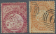 O Tasmanien - Stempelmarken: 1863-80 Fiscals 2s6d. Carmine With Removed Pen-cancellation And 10s. Oran - Brieven En Documenten