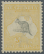 * Australien: 1918, Kangaroo 5s Grey And Pale Yellow 3rd Wmk., Mint Hinged With Minor Crease At Bottom - Autres & Non Classés