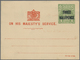 GA Australien - Ganzsachen: 1930, OHMS Postcard KGV 1d. Green With Solid 'OS' Surcharged 'THREE HALFPEN - Postwaardestukken