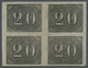 O Brasilien: 1849, Verticais, 20r. Black, Block Of Four, Full To Wide Margins, Used With Erased Penstr - Andere & Zonder Classificatie