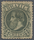 (*) Brasilien: 1882, Dom Pedro, 100r. Blackish Green Showing Variety "partial Double Impression Of Desig - Autres & Non Classés