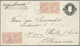 GA Brasilien - Ganzsachen: 1867, Stationery Envelope 200 R Black With Watermark, Uprated 4x 100 R Red, - Postwaardestukken