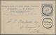 GA Cook-Inseln: 1893, Stat. Postcard 1d. Blue Used With Fine 'COOK ISLANDS P.O. RAROTONGA' Pmk. Locally - Cookeilanden