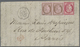 Br Cuba: 1874, FRENCH P.O., 10c. Brown On Rose Horiz. Pair And 80c. Red, 1fr. Rate On Lettersheet With - Altri & Non Classificati