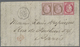 Br Cuba: 1874, FRENCH P.O., 10c. Brown On Rose Horiz. Pair And 80c. Red, 1fr. Rate On Lettersheet With - Autres & Non Classés