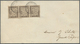 Br Dahomey - Portomarken: 1899, 10c. Brown, Horiz. Strip Of Three On Local Cover "GRAND-POPO DAHOMEY 27 - Autres & Non Classés