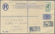 GA Falklandinseln - Ganzsachen: 1955 (ca.). Registered KGVI Postal Stationery Envelope 4d Blue Upgraded - Falklandeilanden