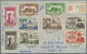 Br Fezzan: 1949, Definitives Pictorials/Officers, 1fr. To 50fr., Complete Set Of Eleven Values On Two R - Lettres & Documents