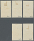 Brfst Französisch-Guinea: 1924, VINGT-CINQ-CENTIMES On 5 F. Blue/gray Landscape With Overprint, Five Diffe - Autres & Non Classés