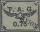 O Französisch-Guyana - Flugmarken (T.A.G.): 1921, T.A.G.-issue: 75 C Black On Gray (wing Helmet), Used - Brieven En Documenten