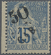 * Gabun: 1886 "50" And "GAB" On 15c. Blue, Single With Part Of Left Sheet Margin, Mint With Several Hi - Autres & Non Classés