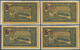 Brfst Guadeloupe: 1924, 25 C. On 5 F. Blue On Yellow Harbor View With Overprint, Four Different Value Over - Brieven En Documenten