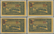 Brfst Guadeloupe: 1924, 25 C. On 5 F. Blue On Yellow Harbor View With Overprint, Four Different Value Over - Cartas & Documentos