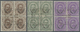 O/ Italienisch-Eritrea: 1893, 40c. Brown, 45c. Olive And 60c. Violet, Three Values Each As BLOCK OF FOU - Eritrea