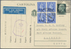 GA Italienisch-Eritrea: 1944, Stationery Card 15 C Squared-overprint "FRANCCHIGIA ERITREA" Uprated By A - Erythrée