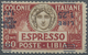** Italienisch-Libyen: 1927, 1.25l. On 60c. Red/brown, Perf. 11, INVERTED Blue Overprint On Express Sta - Libye