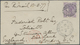 Br Jamaica: 1877, Small Cover To LONDON Endorsed "Per R. Mail 10.11.17" Franked With 6 D (watermark "cc - Jamaique (1962-...)