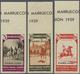 ** Kap Jubi: 1940, Definitives "Views", 1c. To 10pts. And Express Stamp 25c., Complete Top Marginal Set - Cabo Juby